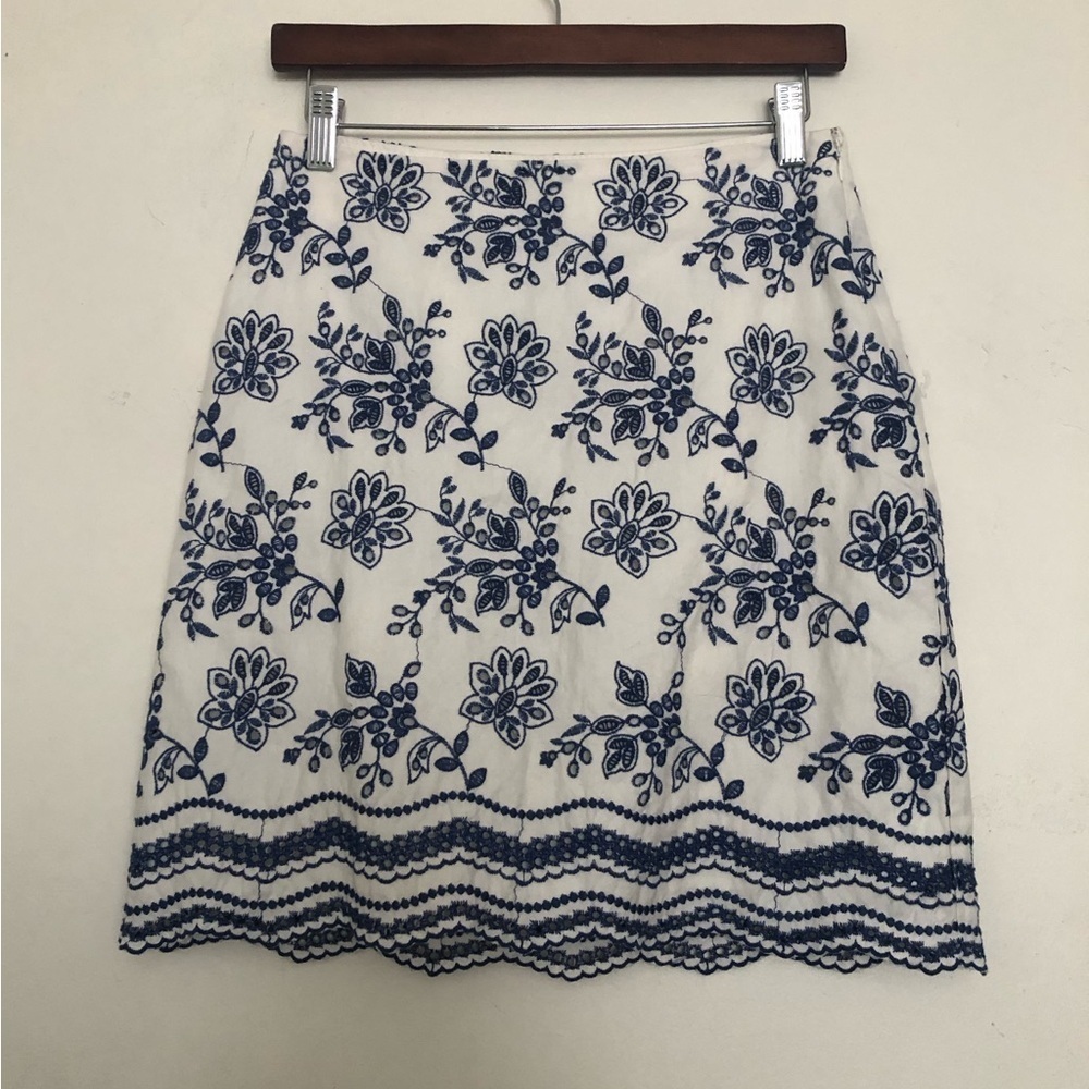 LOFT Floral Eyelet Mini Skirt